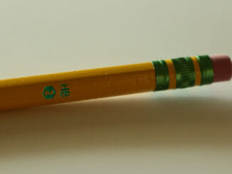 End of a yellow pencil
